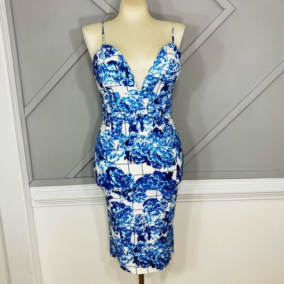 Indie Xo Midi Dress V Neck Sweetheart Size L NWT - Picture 2 of 10